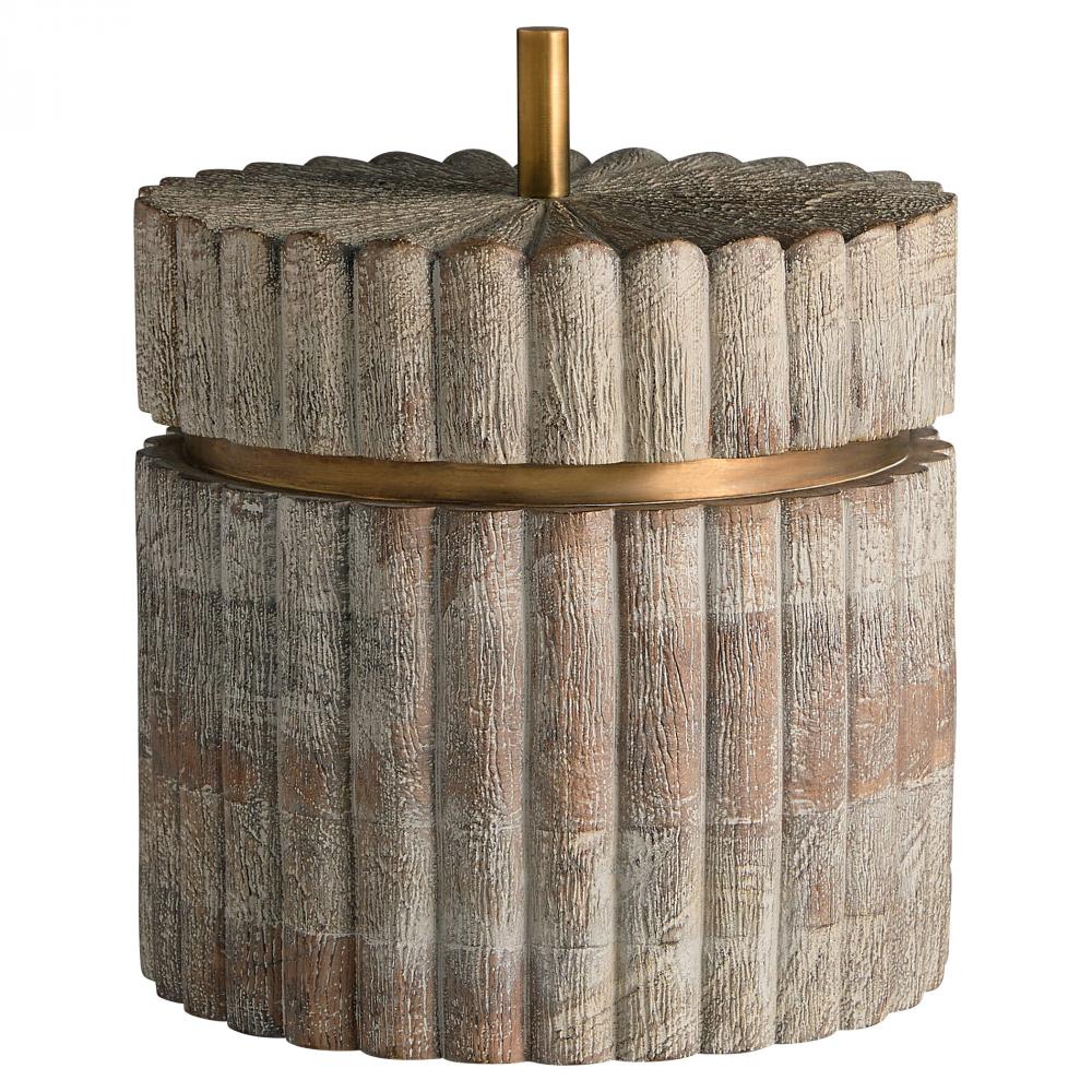 Zucca Box Distressed Taupe Brass - Wide