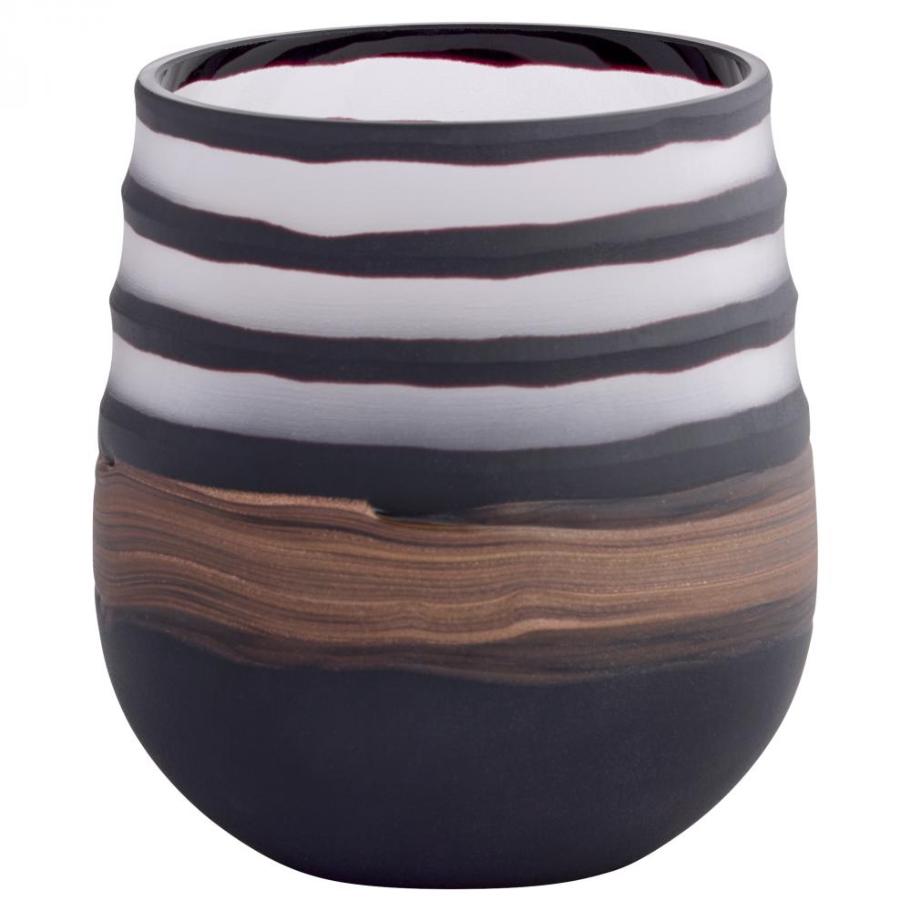 Midnight Road Vase Black Clear Copper - Small