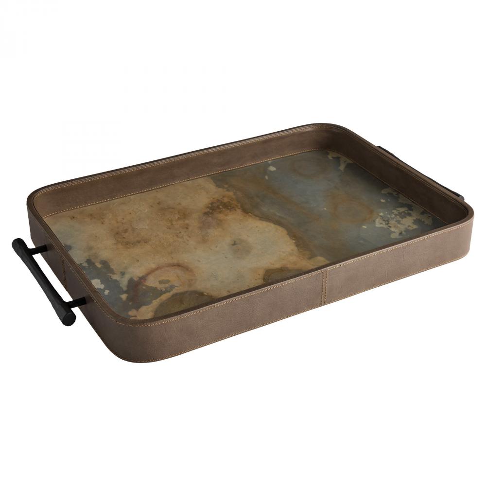 Tesoro Tray Smoke Grey Slate Veneer Matte Black - Large