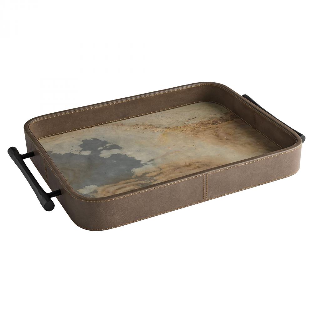Tesoro Tray Smoke Grey Slate Veneer Matte Black - Small