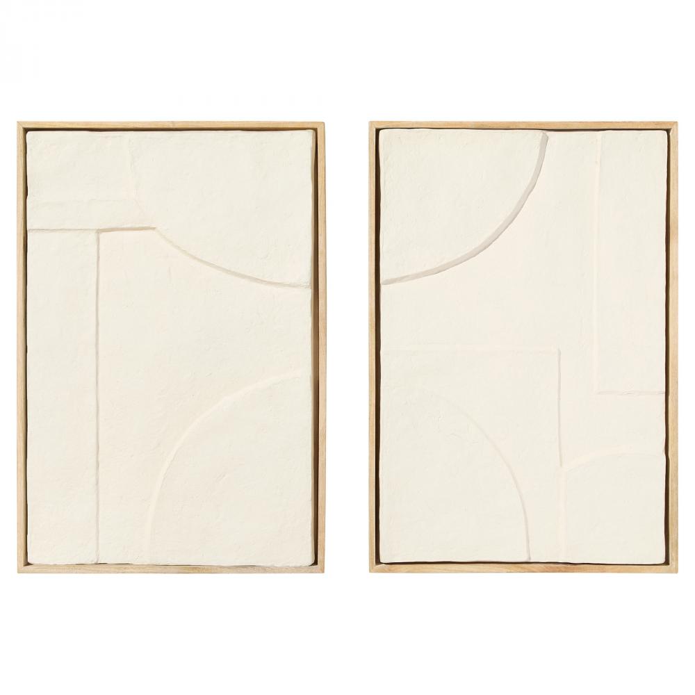 Oliver Diptych Panels Off-White Walnut - 2pc set