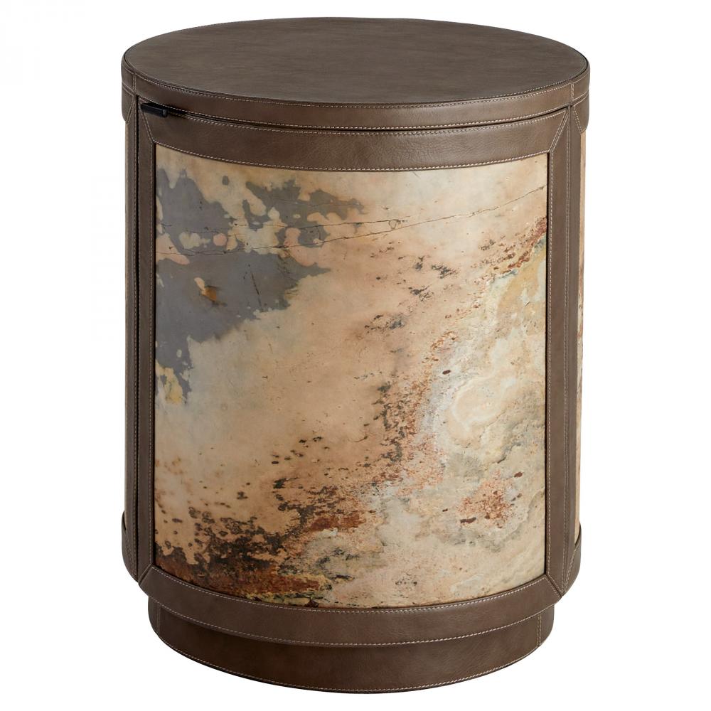 Tesoro Side Table Smoke Grey Slate Veneer Matte Black