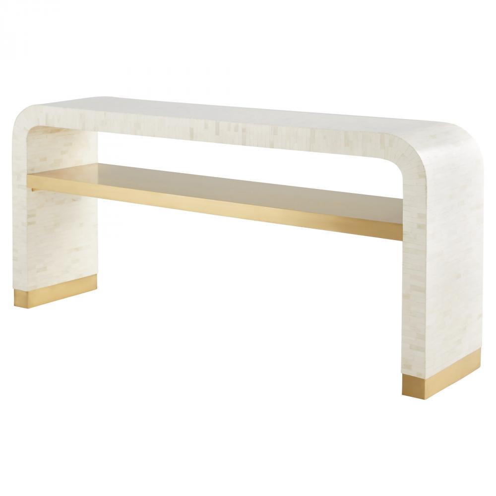 Cascada Console Table Natural Bone Brass