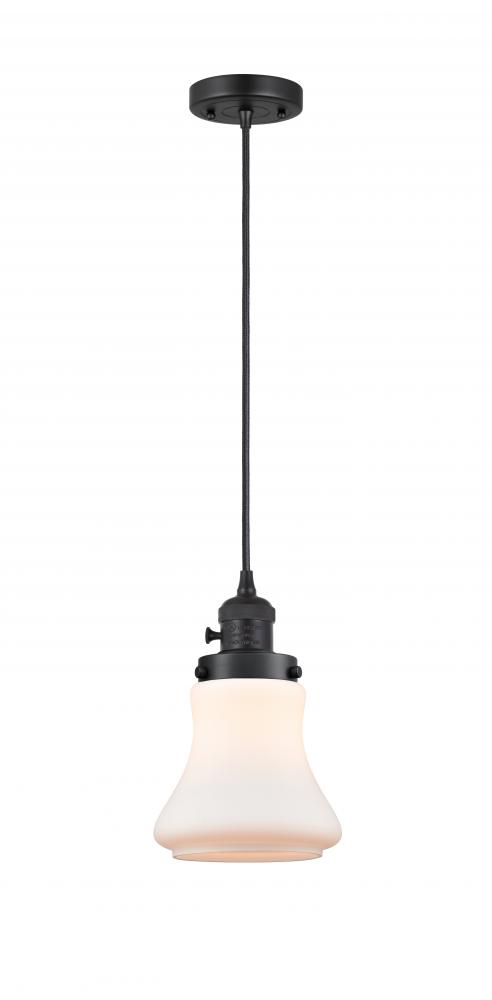 Bellmont - 1 Light - 6 inch - Matte Black - Cord hung - Mini Pendant