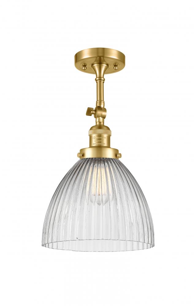 Seneca Falls - 1 Light - 10 inch - Satin Gold - Adjustable Semi-Flush Mount