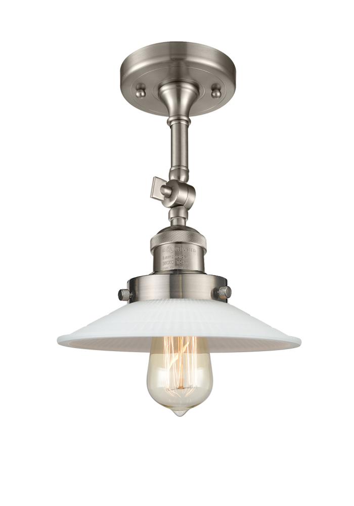 Halophane - 1 Light - 9 inch - Brushed Satin Nickel - Adjustable Semi-Flush Mount