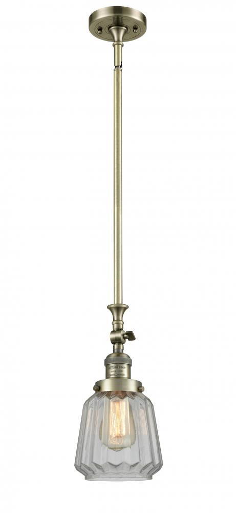 Chatham - 1 Light - 7 inch - Antique Brass - Stem Hung - Adjustable Mini Pendant
