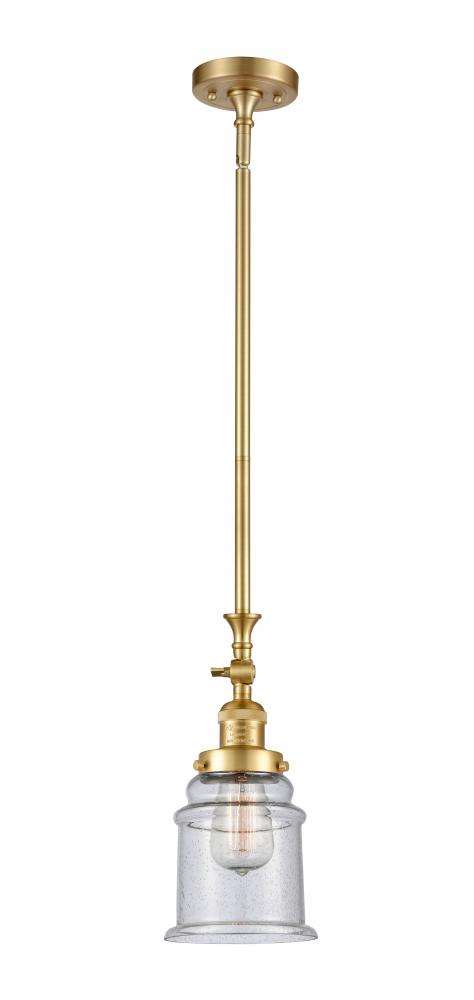 Canton - 1 Light - 6 inch - Satin Gold - Stem Hung - Adjustable Mini Pendant