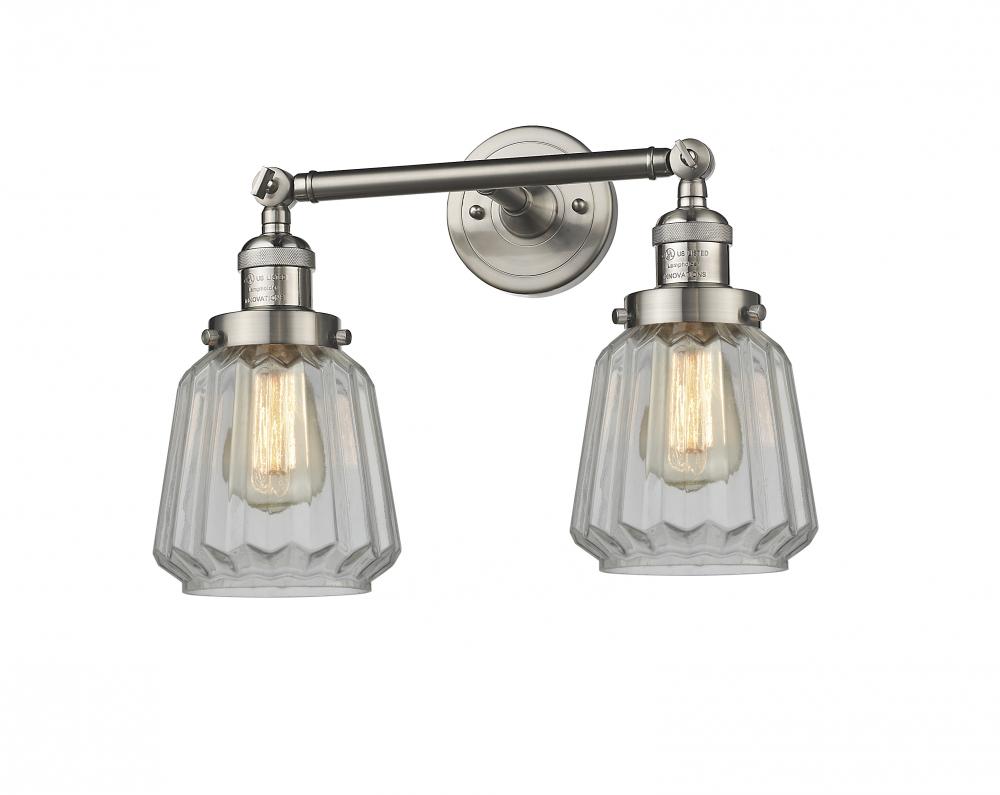 Chatham - 2 Light - 16 inch - Brushed Satin Nickel - Adjustable Bath Vanity Light