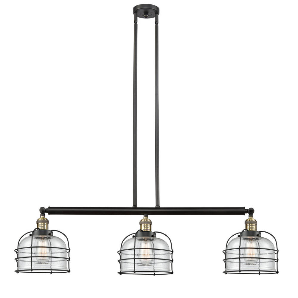 Bell Cage - 3 Light - 42 inch - Black Antique Brass - Stem Hung - Adjustable Island Light