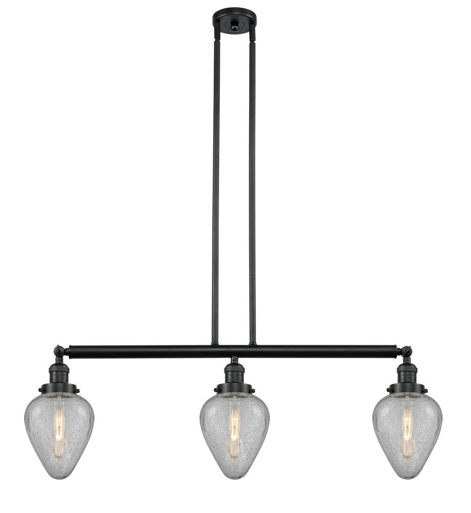 Geneseo - 3 Light - 38 inch - Matte Black - Stem Hung - Adjustable Island Light