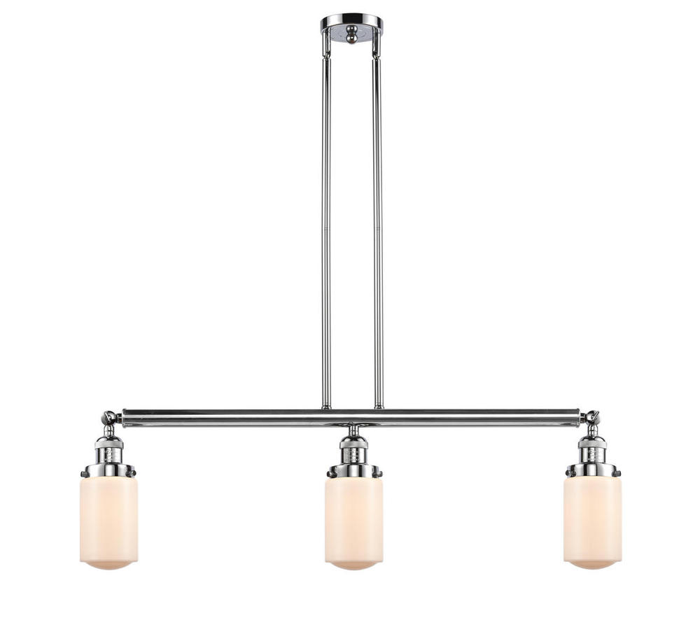 Dover - 3 Light - 37 inch - Polished Chrome - Stem Hung - Adjustable Island Light