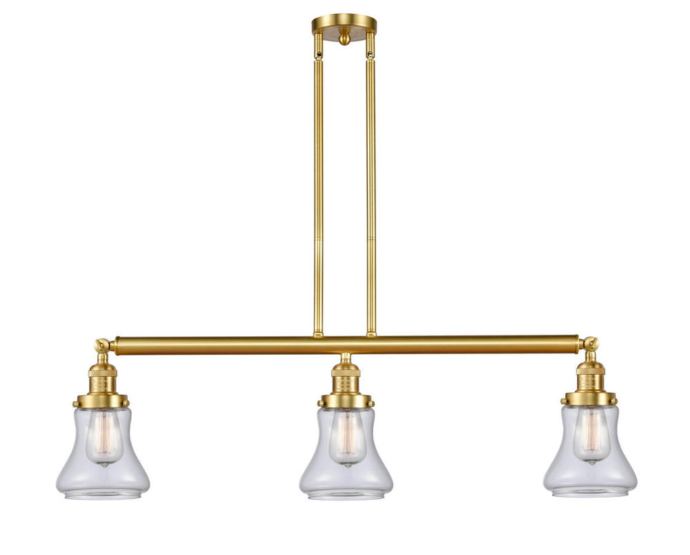 Bellmont - 3 Light - 39 inch - Satin Gold - Stem Hung - Adjustable Island Light