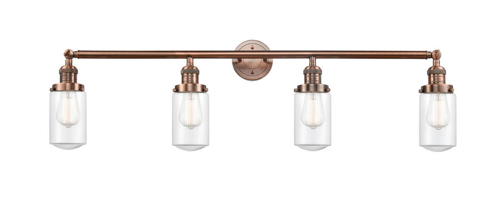 Dover - 4 Light - 43 inch - Antique Copper - Adjustable Bath Vanity Light