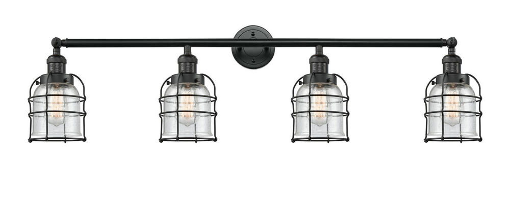 Bell Cage - 4 Light - 42 inch - Matte Black - Adjustable Bath Vanity Light