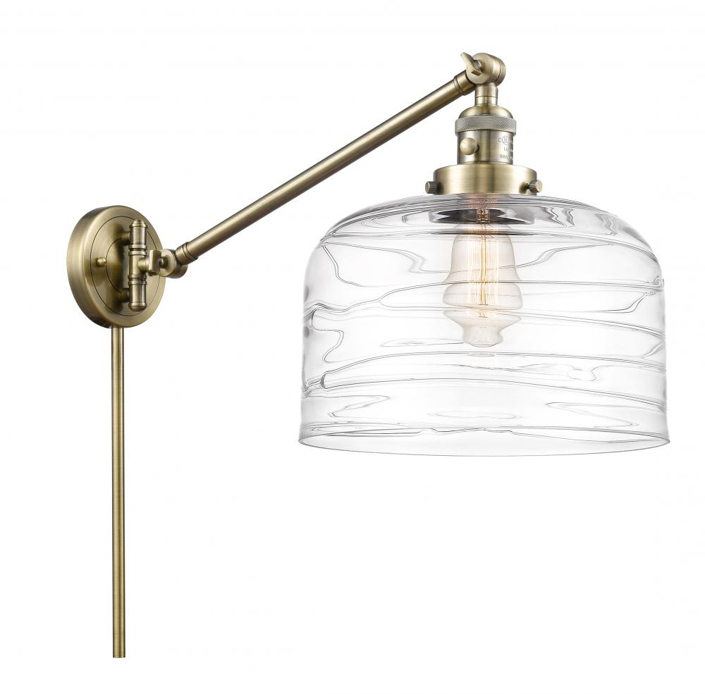 Bell - 1 Light - 12 inch - Antique Brass -Adjustable Swing Arm