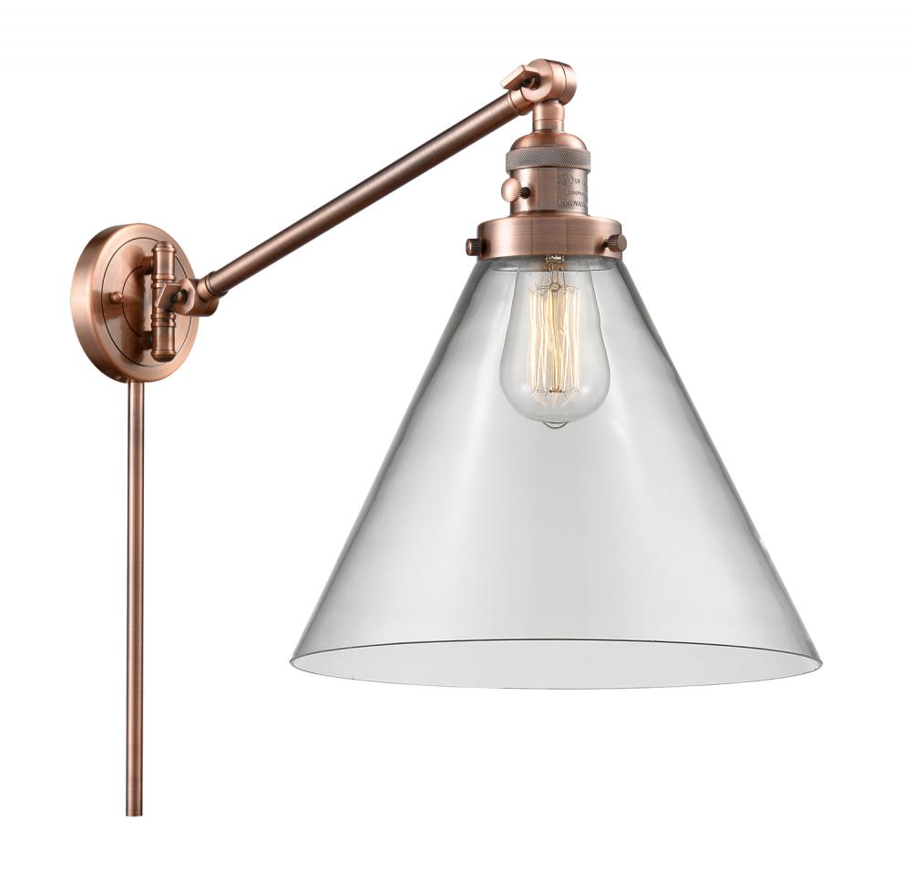 Cone - 1 Light - 12 inch - Antique Copper -Adjustable Swing Arm