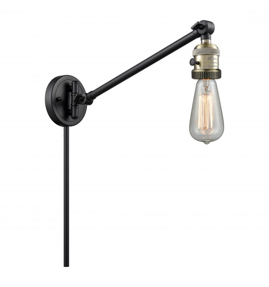 Bare Bulb - 1 Light - 5 inch - Black Antique Brass -Adjustable Swing Arm