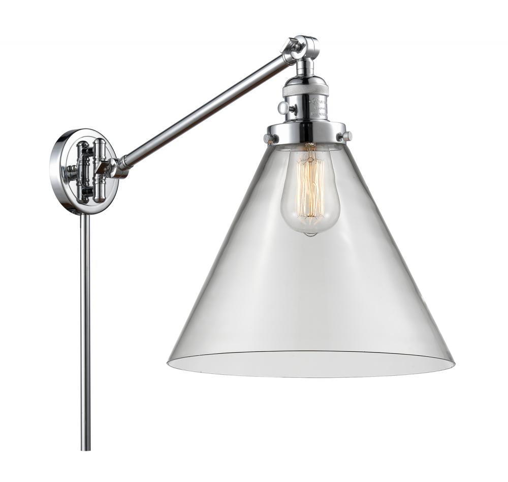 Cone - 1 Light - 12 inch - Polished Chrome -Adjustable Swing Arm