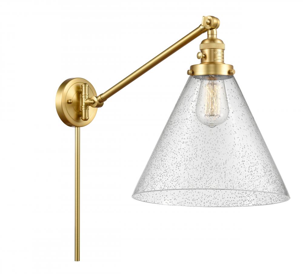 Cone - 1 Light - 12 inch - Satin Gold -Adjustable Swing Arm