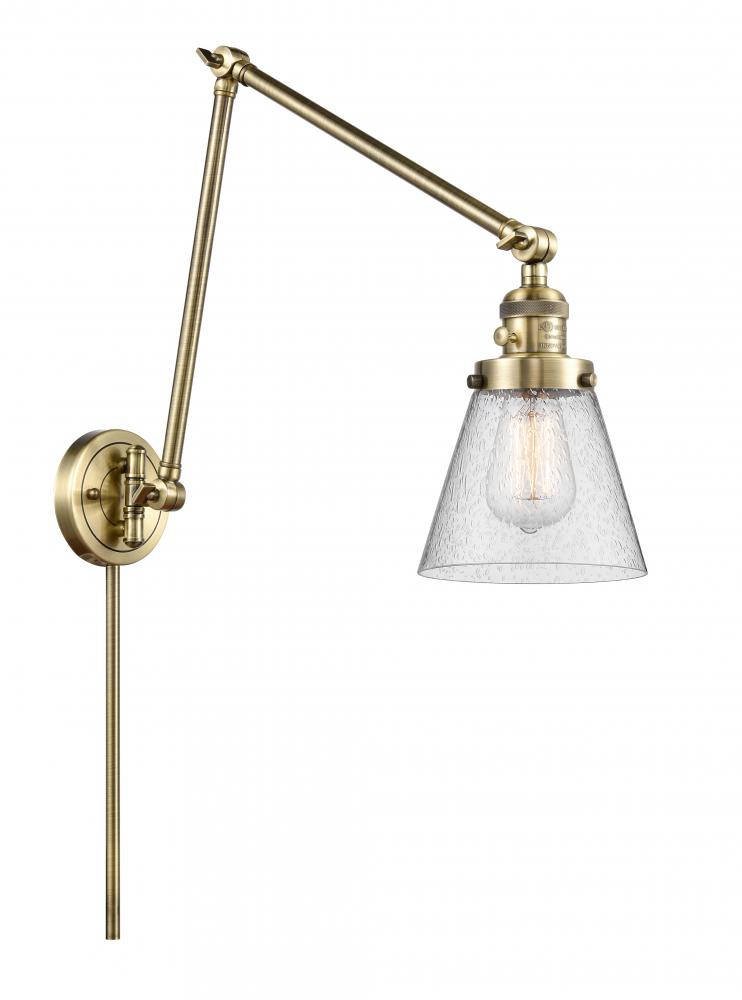 Cone - 1 Light - 8 inch - Antique Brass -Adjustable Swing Arm