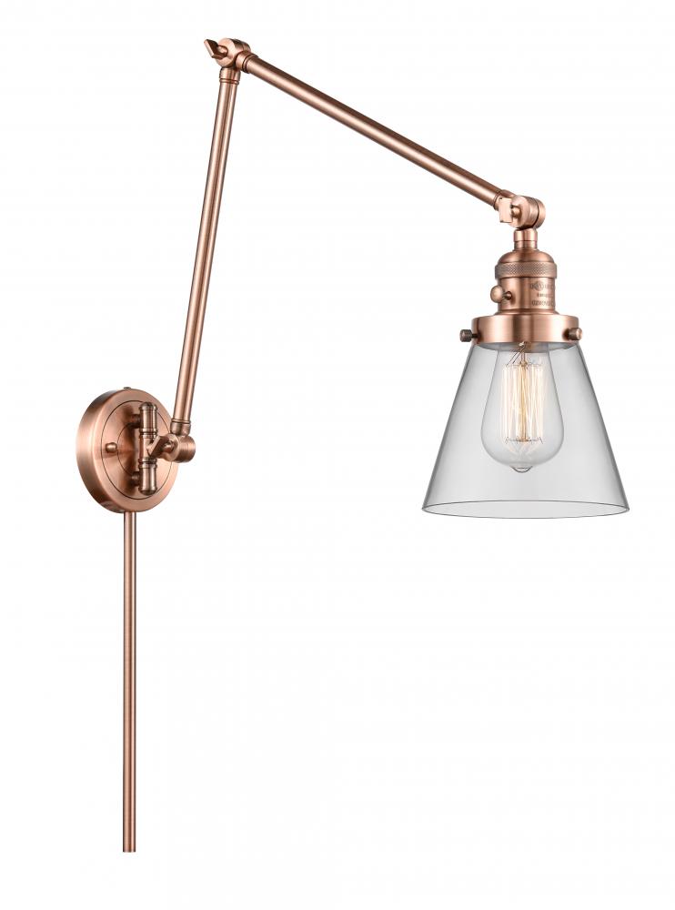 Cone - 1 Light - 8 inch - Antique Copper -Adjustable Swing Arm