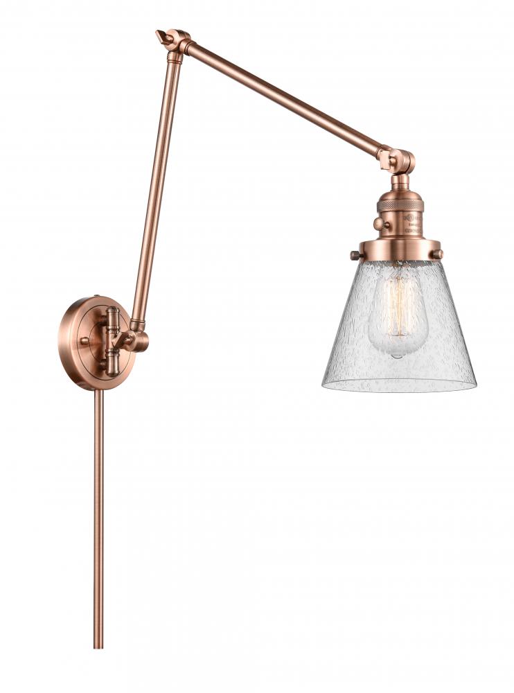 Cone - 1 Light - 8 inch - Antique Copper -Adjustable Swing Arm