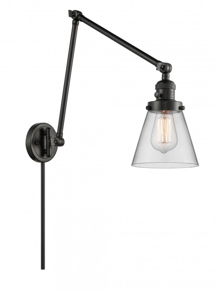 Cone - 1 Light - 8 inch - Matte Black -Adjustable Swing Arm