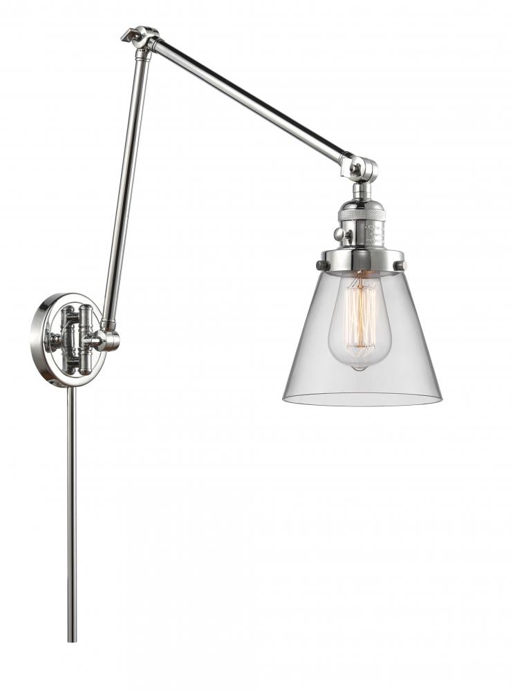Cone - 1 Light - 8 inch - Polished Chrome -Adjustable Swing Arm