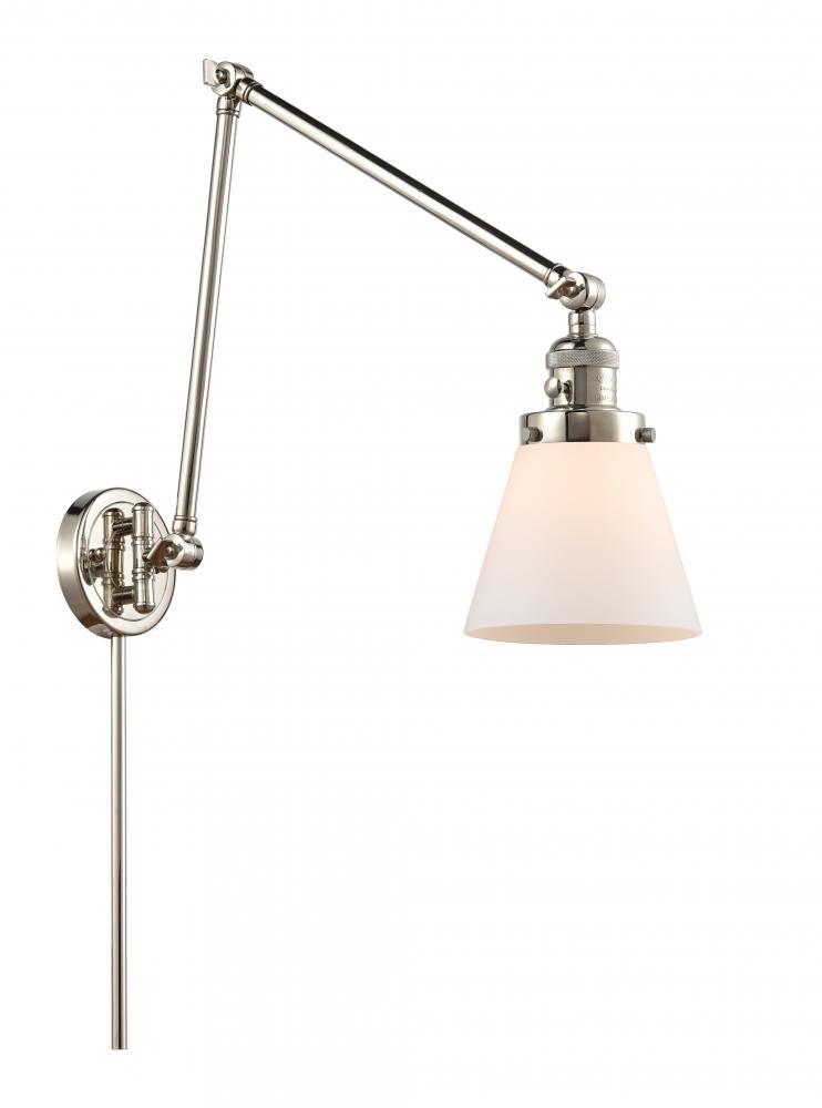 Cone - 1 Light - 8 inch - Polished Nickel -Adjustable Swing Arm