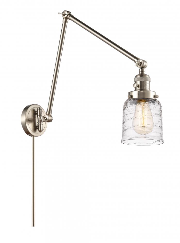 Bell - 1 Light - 8 inch - Brushed Satin Nickel -Adjustable Swing Arm