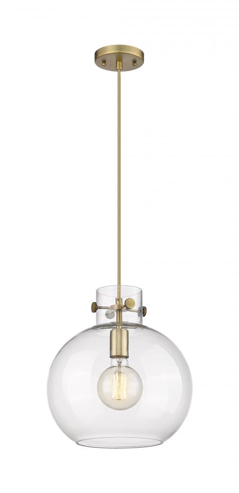Newton Sphere - 1 Light - 12 inch - Brushed Brass - Cord hung - Pendant