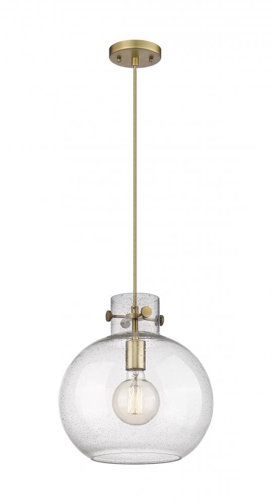 Newton Sphere - 1 Light - 12 inch - Brushed Brass - Cord hung - Mini Pendant