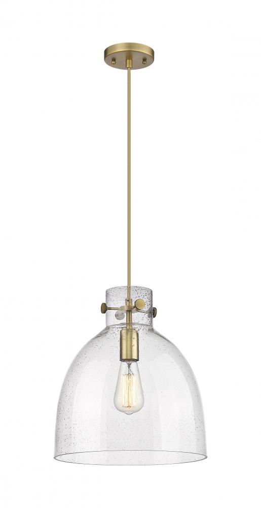 Newton Bell - 1 Light - 12 inch - Brushed Brass - Cord hung - Pendant