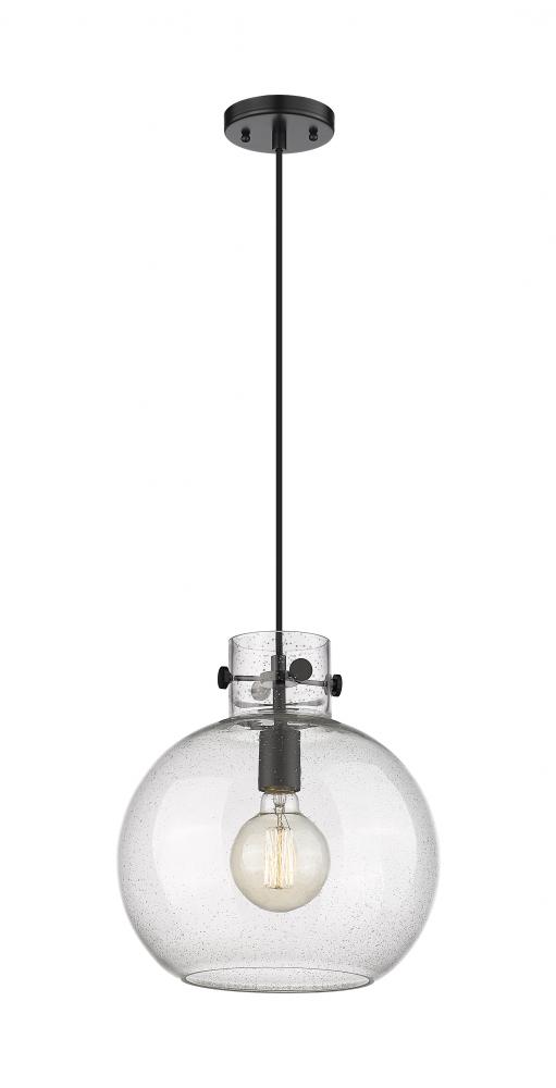 Newton Sphere - 1 Light - 12 inch - Matte Black - Cord hung - Mini Pendant