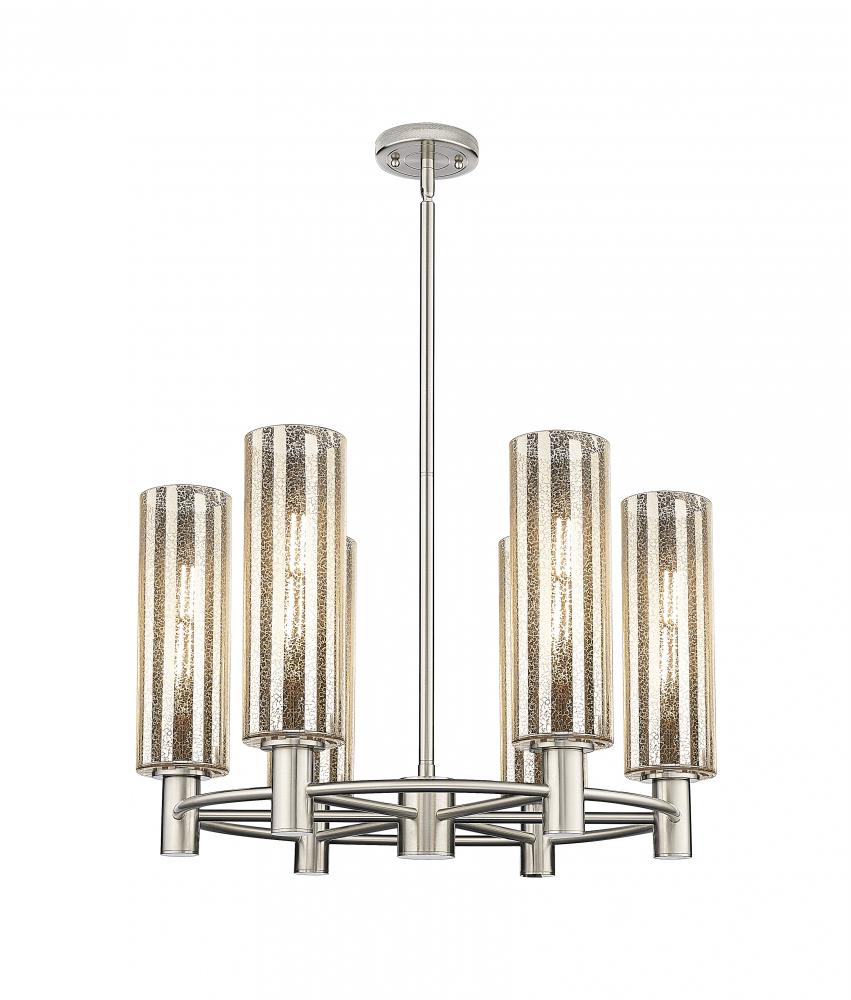Crown Point - 6 Light - 24 inch - Polished Nickel - Chandelier