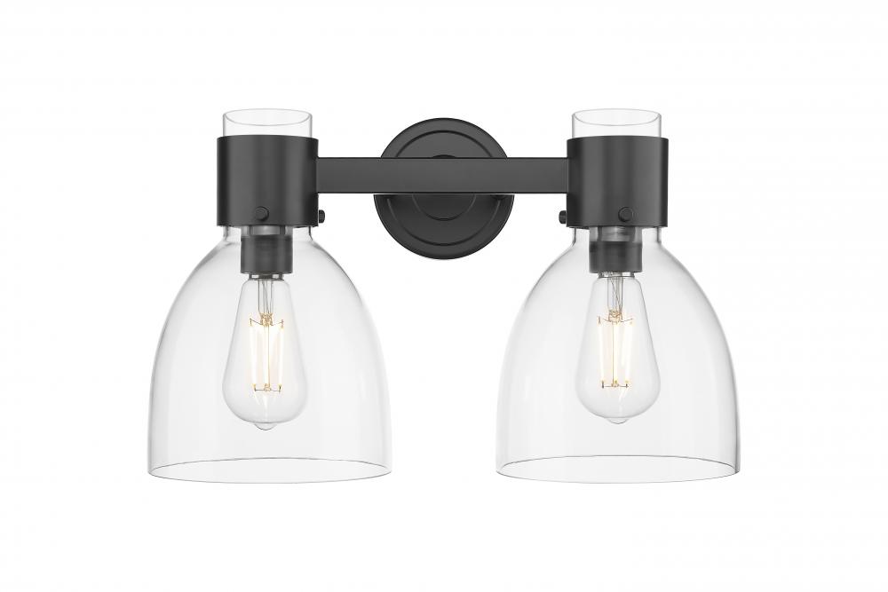 Lawton Bell - 2 Light - 17 inch - Matte Black - Bath Vanity Light