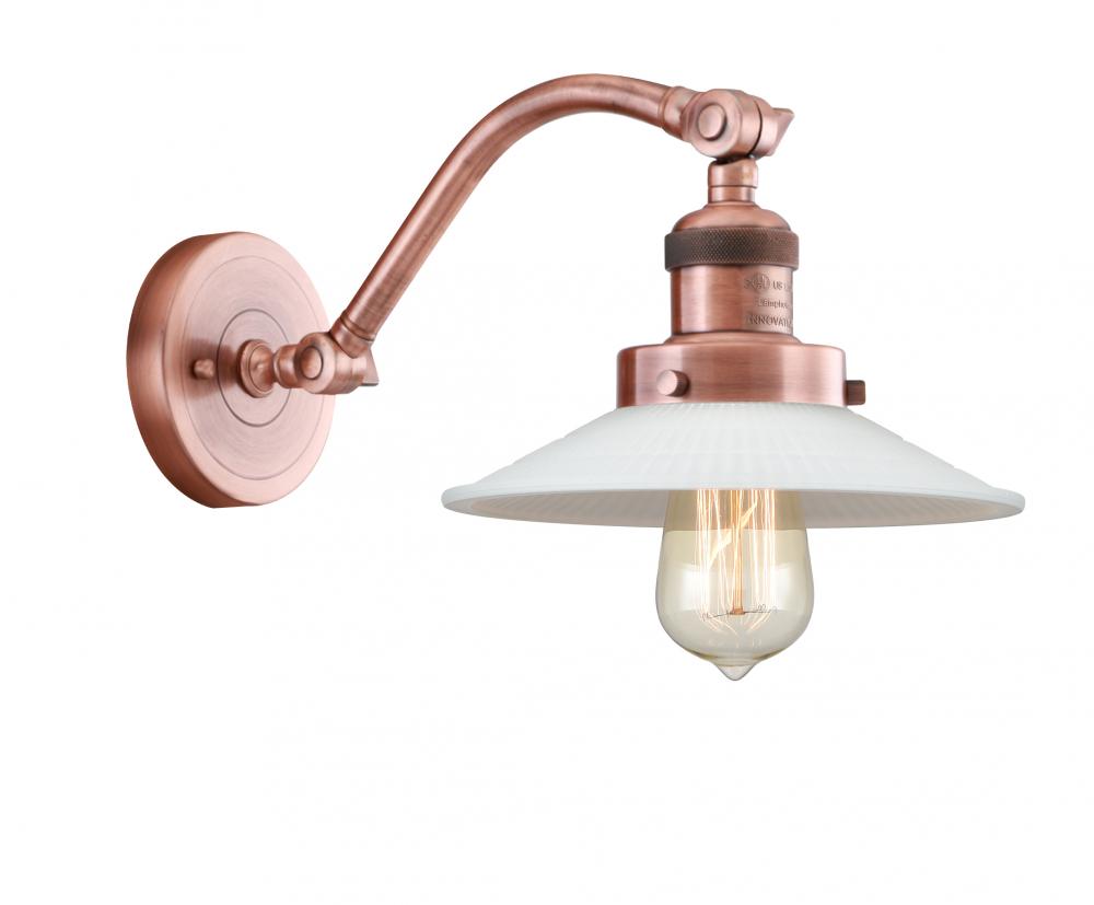 Halophane - 1 Light - 9 inch - Antique Copper - Adjustable Sconce