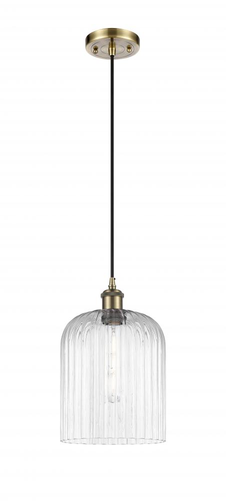 Bridal Veil - 1 Light - 5 inch - Antique Brass - Cord hung - Mini Pendant