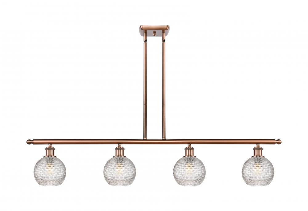 Athens - 4 Light - 48 inch - Antique Copper - Cord hung - Island Light