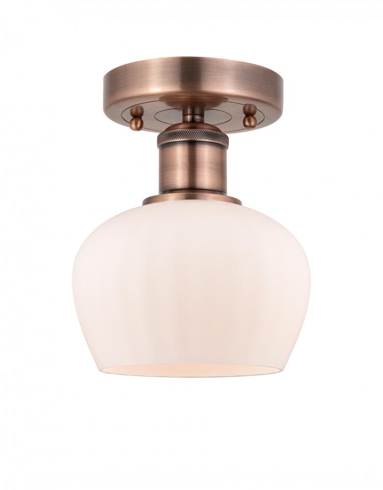 Fenton - 1 Light - 7 inch - Antique Copper - Semi-Flush Mount