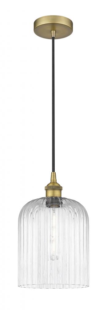 Bridal Veil - 1 Light - 5 inch - Brushed Brass - Cord hung - Mini Pendant