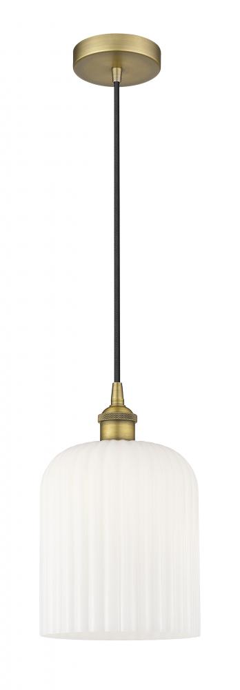 Bridal Veil - 1 Light - 5 inch - Brushed Brass - Cord hung - Mini Pendant