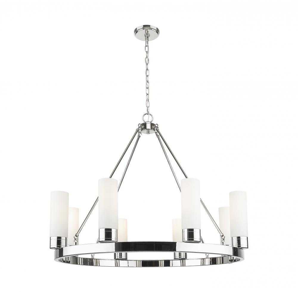 Boreas - 6 Light - 36 inch - Polished Nickel - Chandelier