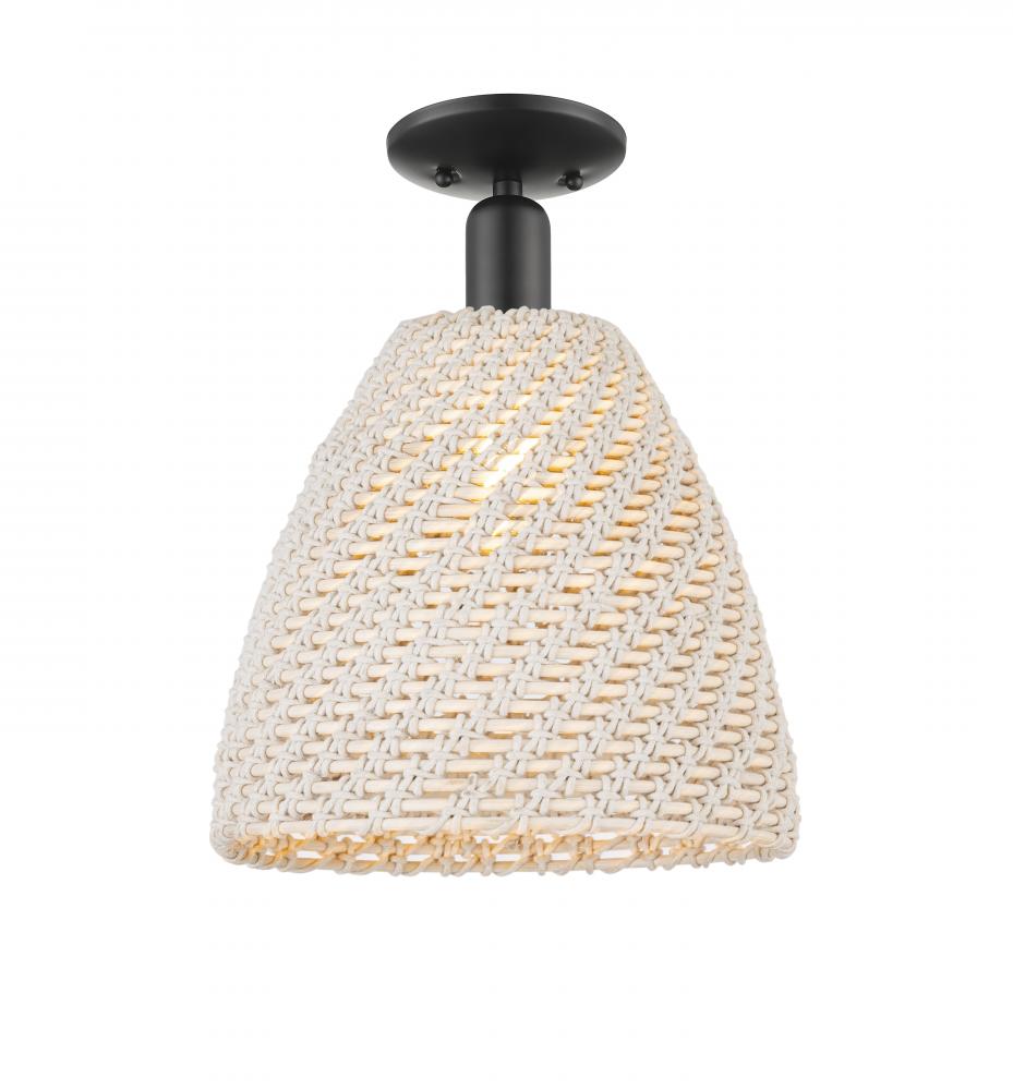 Bristol Natural - 1 Light - 6 inch - Matte Black - Semi-Flush Mount