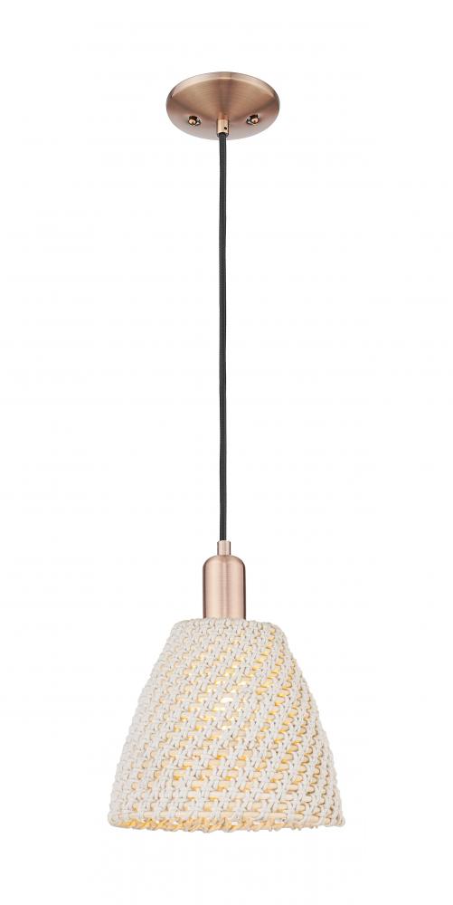 Bristol Natural - 1 Light - 6 inch - Antique Copper - Cord hung - Mini Pendant