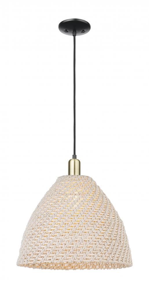 Bristol Natural - 1 Light - 6 inch - Black Antique Brass - Cord hung - Mini Pendant