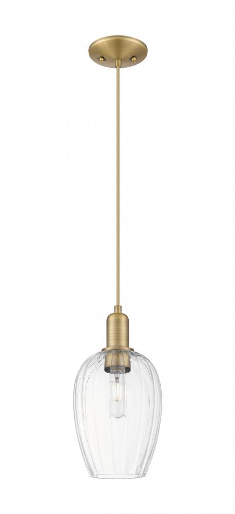 Preston - 1 Light - 6 inch - Brushed Brass - Cord hung - Mini Pendant