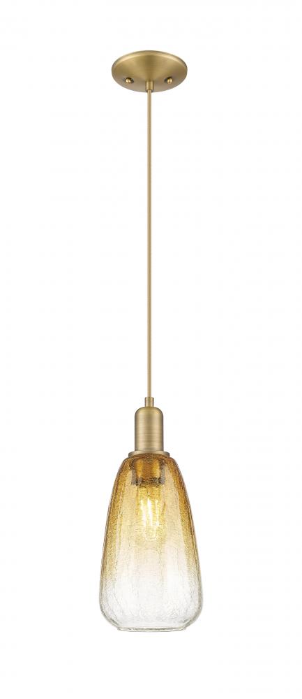 Brookhaven Almond - 1 Light - 6 inch - Black Antique Brass - Cord hung - Mini Pendant