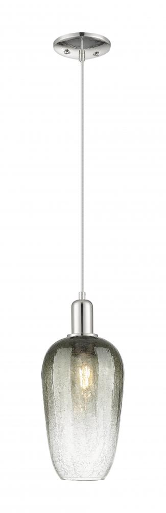 Brookhaven Flute - 1 Light - 6 inch - Polished Nickel - Cord hung - Mini Pendant